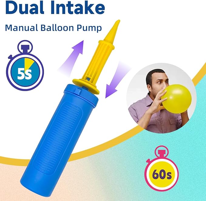 Balloon Pump Handheld Two-Way Dual Action,Double-Way Air Intake Portable Manual Inflator for Balloons,Swimming Rings, Inflatable Toys, Party Decorations