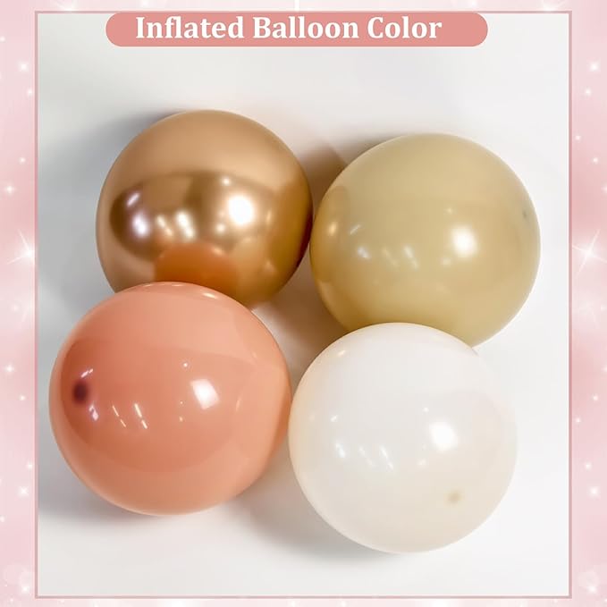 Dusty Pink Balloon Arch Kit, 143Pcs Boho Blush Pink Sand White Nude Rose Gold Balloons Garland Arch Kit Confetti Balloons for Boho Birthday Bridal Shower Wedding Baby Shower Decorations