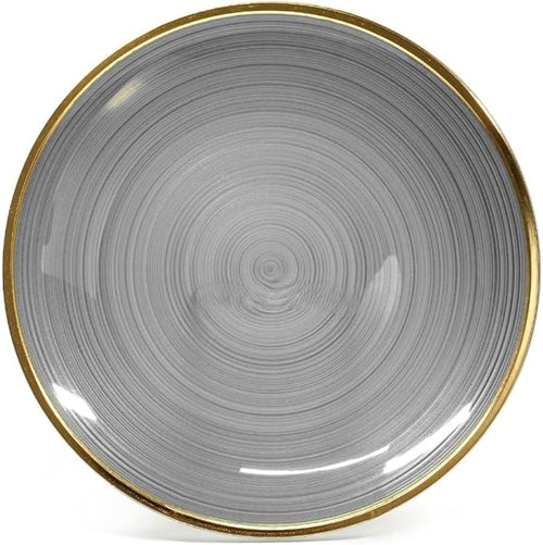 " OCCASIONS " 100 Plates Pack,(50 Guests) Premium Wedding Party Disposable Plastic Plates Set -50 x 10'' Dinner + 50 x 7'' Salad/Dessert (Belize in Black & Gold)