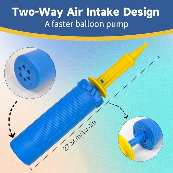 Balloon Pump Handheld Two-Way Dual Action,Double-Way Air Intake Portable Manual Inflator for Balloons,Swimming Rings, Inflatable Toys, Party Decorations