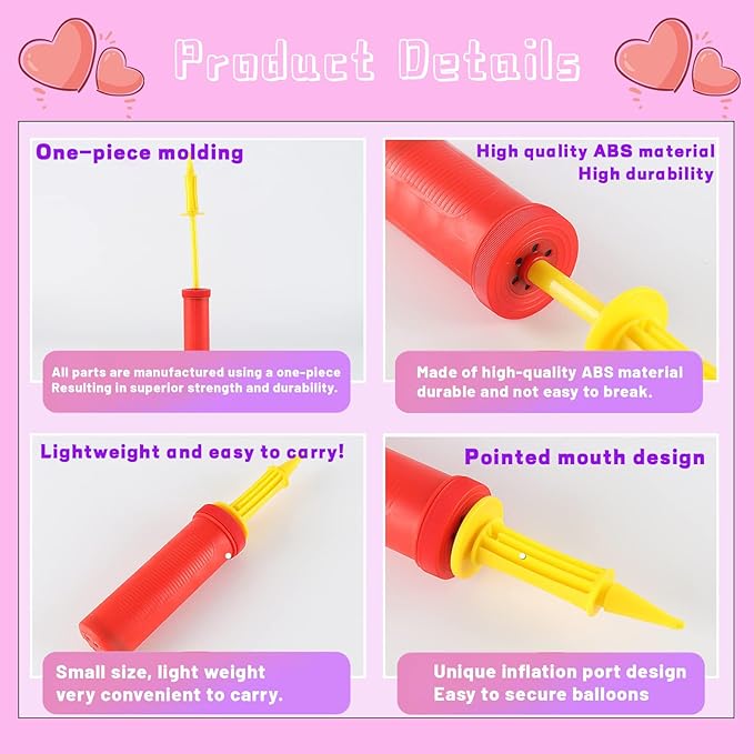 Balloon Pump Handheld Two-Way Dual Action,Double-Way Air Intake Portable Manual Inflator for Balloons,Swimming Rings, Inflatable Toys, Party Decorations