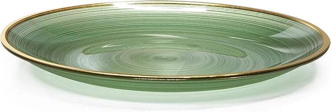 " OCCASIONS " 100 Plates Pack,(50 Guests) Premium Wedding Party Disposable Plastic Plates Set -50 x 10'' Dinner + 50 x 7'' Salad/Dessert (Belize in Green & Gold)