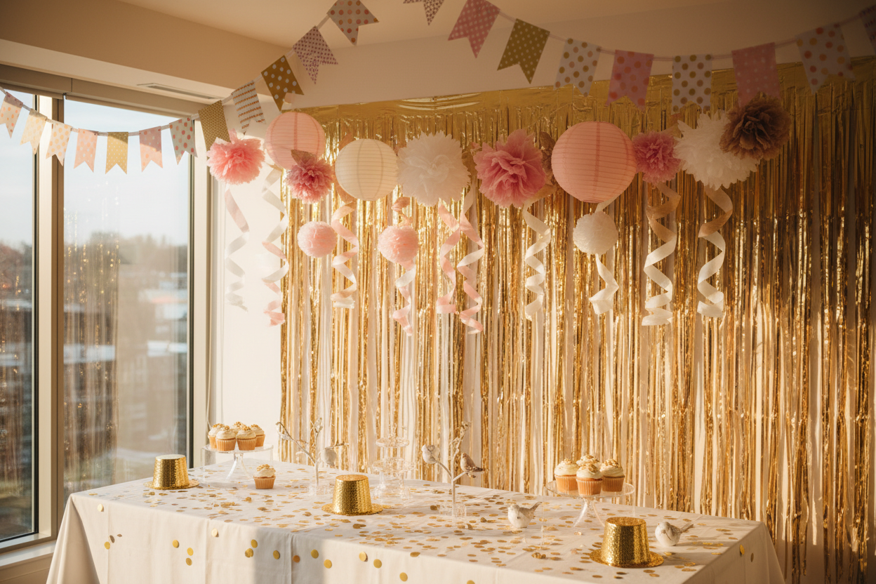 Party Decorations

CELEVO decorations are designed to transform ordinary spaces into festive environments. Our collection includes banners, backdrops, streamers, confetti, hanging décor, and themed accents that bring color, personality, and energy to every event. Whether your style is playful, elegant, or modern, you’ll find decorations that match your vision. (make it real photo)